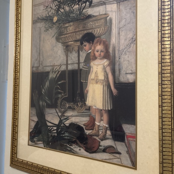 The Broken Flower Pot Jan Frans Verhas Vintage Art Print 40x30 Framed Wall Decor - Picture 5 of 6